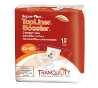 Tranquilidad Topliner Booster contorno almohadillas, SUPER-PLUS, extra grande pañales Inserta PK/12
