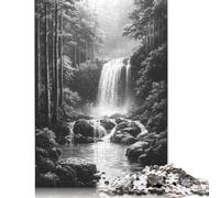 Tranquilla cascata Nella Foresta nebbiosa - Puzzle a carboncino per adulti e adolescenti Puzzle di Carta per adulti Regali 38x26 cm/1000 pezzi