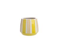 Tranquillo Maceta Acuarela Lima de Gres Plantadores Redondos para Suculentas Decoración del Hogar Moderna, Color: Verde Lima, Ø 12 x 10 cm