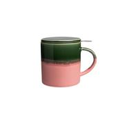 Tranquillo Taza de té de cerámica grande con colador y tapa, 410 ml