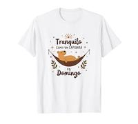 Tranquilo como Un Capibara En Domingo | Frase Divertida Camiseta, Hombre, Blanco, XXL