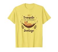 Tranquilo como Un Capibara En Domingo | Frase Divertida Camiseta, Hombre, Limón, XXL