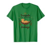 Tranquilo como Un Capibara En Domingo | Frase Divertida Camiseta, Hombre, Verde Kelly, S