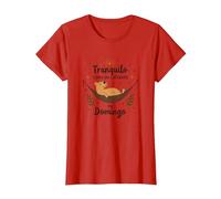 Tranquilo como Un Capibara En Domingo | Frase Divertida Camiseta, Mujer, Rojo, XL