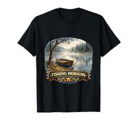 Tranquilo Lakeside Angler Amanecer Escape Wilderness Camiseta