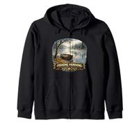 Tranquilo Lakeside Angler Amanecer Escape Wilderness Sudadera con Capucha