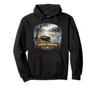 Tranquilo Lakeside Angler Amanecer Escape Wilderness Sudadera con Capucha