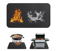 TranRantic Alfombra Barbacoa Exterior, 60 x 105cm Alfombra Barbacoa Resistente, Alfombrilla Ignífuga Reutilizabl del Suelo para Terrazas y Protección del Césped, Chimeneas Interiores (Pequeña)