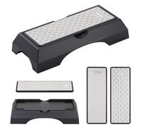 TranRantic Piedra Afilar Diamante Doble Cara, 400/1000 Piedra Afilar Cuchillo con Base Antideslizante, Piedra de Afilar de Diamante Duradera para Cinceles, Cuchillos, Hachas y Tijeras