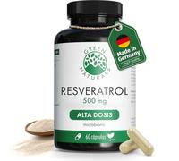 Trans Resveratrol 500 mg - 60 cápsulas - Pureza: >98% trans-resveratrol - Fabricado en Alemania - 100% vegano y sin aditivos - Suministro para 2 meses - Green Naturals®