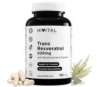 Trans-Resveratrol 500 mg. 90 cápsulas veganas para 3 meses de tratamiento.