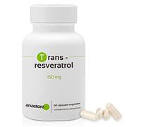 Trans-resveratrol * 60 cápsulas vegetales * Antioxidante de alta absorción * Antienvejecimiento + Salud Cardiovascular + Neuroprotector *