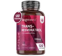 Trans Resveratrol + Quercetina 550 mg 120 cápsulas Suplemento Antienvejecimiento y Apoyo para el Sistema Inmune