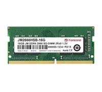 Transcend 16 GB JM DDR4 2666 MHz SO-DIMM 1Rx8 2Gx8 CL19 1,2 V 16 GB Para portáti