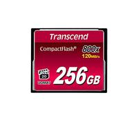 Transcend 256GB CompactFlash 800 Memory Card, hasta 120/60 MB/s, Optimal para grabación de Video en resolución Ultra Alta Full HD y 3D TS256GCF800