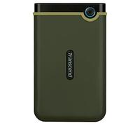 Transcend 2TB StoreJet 25M3G Disco Duro Externo Rugged de 2.5” USB Tipo-C Interfaz USB 3.1 Gen 1,Velocidades Ultrarrápidas y Botón de Copia de Seguridad con un Toque Verde TS2TSJ25M3G