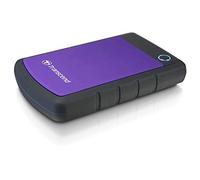 Transcend 2TB StoreJet 25M3P Disco Duro Externo Rugged de 2.5” USB Tipo-C Interfaz USB 3.1 Gen 1, Velocidades Ultrarrápidas y Botón de Copia de Seguridad con un Toque Púrpura TS2TSJ25H3P