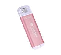 Transcend SSD portátil ESD300P 512GB USB Type-C 10Gbps PS4/PS5 Compatible con PS5, Color Rosa - TS512GESD300P