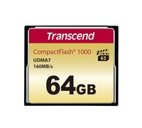 Transcend 64GB CompactFlash 1000 Memory Card, hasta 160/120 MB/s, Optimal para grabación de Video en resolución Ultra Alta Full HD, 3D y 4K UHDTV TS64GCF1000