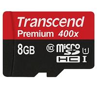 Transcend Tarjeta microSDHC Premium 8 GB Clase 10 UHS-I 45 MB/s 300x sin adaptador