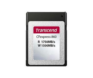 Transcend CFexpress 860 Tarjeta de Memoria 160GB, Velocidad de Lectura 1750MB/s y Escritura 1500MB/s, Interfaz PCIe Gen3 x2, Color Negro