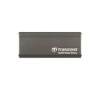 Transcend ESD265C - Unidad SSD Externa USB-C 500GB, USB 3.2 Gen 2, Velocidad Lectura 1050MB/s, Gris, Incluye Cables Tipo-C y Tipo-A