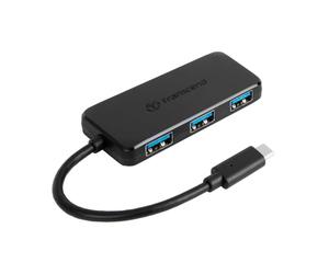 Transcend Hub USB 3.0 HUB2, 4 Puertos (USB-A), ultradelgado, Cable 10cm | Tipo-C, 5 Gbps, compatible con iPhone, iPad, Macbook, Mac, Externo, ordenador de sobremesa y más.
