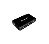 Transcend HUB3 - Hub SuperSpeed USB 3.0, USB tipo A, 4 ranuras USB tipo A, adaptador de corriente