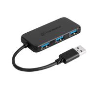 Transcend HUB2 - Hub USB 3.0, contecor tipo A, 4 ranuras para USB 3.0 tipo A, alimentado via USB