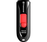 Transcend JetFlash 590 - Memoria USB de 64 GB (USB 2.0, Deslizante), Negro