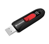 Transcend JetFlash 590 - Memoria USB de 64 GB (USB 2.0, Deslizante), Negro Negro