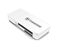 Transcend Lector de Tarjetas Multifunción, con Ranura SD y microSD y Conector USB USB 3.1 Gen 1, Blanco - TS-RDF5W