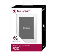 Transcend Lector Tarjetas RDE2 CFExpress Tipo B, USB 3.2 Gen 2x2, USB-C | Carcasa de aluminio, para expertos en fotografía y cine.