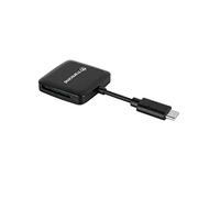 Transcend Lector Tarjetas SD RDC3, Adaptador USB-C a Micro SD Doble Ranura | USB 3.1 Gen1, Plug and Play para iPhone, iPad, MacBook, Mac, Visor de cámaras de vigilancia