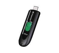 Transcend Memoria USB JetFlash 790 128GB, USB 3.0, USB-C, Negra | Memoria USB 3.2 Gen 1, diseño retráctil sin tapa con llavero, almacenamiento y copia de seguridad de datos.