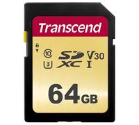 Transcend SDC500S - Tarjeta de memoria SDXC (64 GB) color dorado | Alta resistencia para videocámaras y cámaras DSLR.