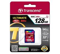Transcend SDXC Card 128GB Class 10 UHS - Tarjeta de memoria SecureDigital de 128 GB (conmutador protección contra escritura, clase: 10, SDXC, UHS I, 600x), azul