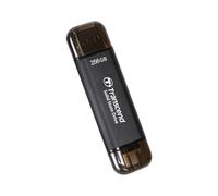 Transcend SSD portátil Doble ESD310 256GB, 1050 MB/s, USB C, Memoria USB | Disco duro externo de estado sólido USB 3.2 Gen 2 para iPhone 17, 16, 15, iPad, Mac, Tesla, Steam Deck, Android, Smart TV
