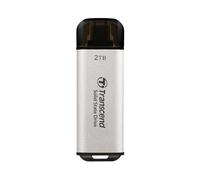 Transcend SSD portátil ESD300 2TB, 1050 MB/s, USB-C, Plata, Memoria USB | Disco duro externo de estado sólido USB 3.2 Gen 2 para iPhone 17, 16, 15, iPad, Mac, Pixel 11, Steam Deck, Android, Smart TV
