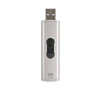Transcend SSD portátil ESD320A 1TB, 1050 MB/s, Carcasa metálica Tipo A | SSD Externa USB 3.2 Gen 2 Retráctil para Portátil, PC y Smart TV