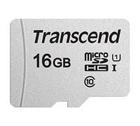 Transcend Tarjeta microSDHC 300S 16 GB Clase 10 U1, hasta 95/45 MB/s, sin adaptador SD