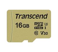 Transcend Tarjeta de Memoria microSDHC 500S 16GB UHS-I, C10, U3, V30, 4K, Full HD, hasta 95/80 MB/s, Diseñada para Cámaras de Acción y Drones - TS16GUSD500S
