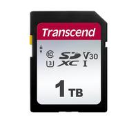 Transcend Tarjeta de memoria SDXC de alta velocidad de 1 TB (para cámaras digitales, imágenes y vídeos, radio de coche) clase 10, UHS-I U3, clase de velocidad de vídeo V30 para 4K Ultra HD TS1TSDC300S