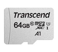 Transcend Tarjeta microSD USD300S 64GB, 100 MB/s, UHS-I U1 C10 A1 | Tarjeta de memoria microSDHC para smartphones, tabletas y cámaras digitales.