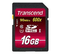 Transcend Ultimate - Tarjeta de Memoria Flash 16GB SDHC (MLC, Clase 10 UHS-I, 90mb/s, 600x) de Ultra Alta Velocidad Para Video HD y Cámaras Profesionales