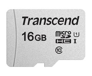 Transcend Usd300S Tarjeta Microsd de 16Gb, Clase 10, U1, Hasta 95 Mbs de Lectura, con Adaptador Sd