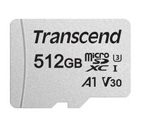 Transcend Usd300S Tarjeta Microsd de 512Gb, Clase 10, V30, A1, Hasta 95 Mbs de Lectura, con Adaptador Sd