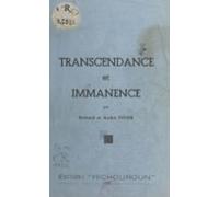 Transcendance Et Immanence (ebook)