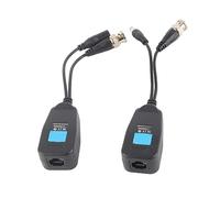 Transceptor de balun video,Tangxi Balun pasivo de video HD-CVI/TVI/AHD de 2 en 1 1 par con indicador LED de encendido, conector de alimentación y transmisor de datos RJ45 CAT5, uso para cámara CCTV