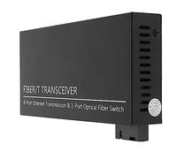 Transceptor de Fibra Tx1310nm RX1550nm, Conmutador de Fibra Ethernet Monomodo, 1 Puerto óptico, 8 Puertos Eléctricos, Puerto RJ45, Conector SC único a SC óptico, Monitoreo LED (Enchufe de la UE)